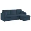 SWEEEK Canapé d'angle convertible en velours côtelé bleu - IDA - 3 places. fauteuil d'angle réversible coffre rangement lit modulable