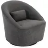 SWEEEK Fauteuil pivotant 360° en tissu gris foncé avec coussin. LANA L 80 x P 73 x H77cm