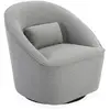 Fauteuil pivotant - SWEEEK - LANA - Tissu gris clair - Relaxation - Sc...