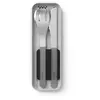 Set de 3 couverts nomades Monbento Slim Box Argent et Noir