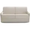 HOMIFAB Canapé convertible 3 places en velours côtelé beige - Ouverture express - Couchage quotidien - Matelas HD 140 x 190 - Sienne
