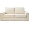 HOMIFAB Canapé convertible 3 places en velours côtelé beige - Ouverture express - Couchage quotidien - Matelas HD 140 x 190 - Mattia