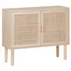 SWEEEK Buffet en décor bois et cannage - Camargue - 2 portes. 80x30x68cm