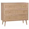 SWEEEK Commode en décor bois et cannage 90x39x79cm - Bohème - 3 tiroirs