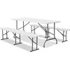 sweeek - Fiesta opvouwbare receptie tafel en plastic banken 180cm, campingtafel