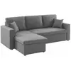 Canapé d'angle convertible en tissu gris chiné foncé - SWEEEK - IDA - ...