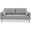 SWEEEK Canapé en tissu gris clair - Bjorn - Canapé 3 places fixe droit pieds bois. style scandinave