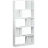 SWEEEK Bibliothèque design asymétrique   Pieter   5 étagères. 10 compartiments de rangement blanc