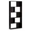 SWEEEK Bibliothèque design asymétrique   Pieter   5 étagères. 10 compartiments de rangement noir