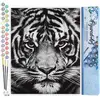 Figured'Art Schilderen op Nummer Volwassenen canvas Tijgerkop zwart-wi...