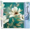 Figured'Art Schilderen op Nummer Volwassenen canvas Witte Bloem 1 - Ha...