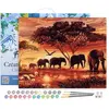 Peinture par numéro Figured'Art Éléphants au coucher du soleil 40x50 c...