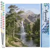 Figured'Art Schilderen op Nummer Volwassenen canvas Waterval bij de be...