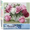 Figured'Art Schilderen op Nummer Volwassenen canvas Mooie pioenrozen i...