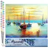 Figured'Art Schilderen op Nummer Volwassenen canvas Zeilboten in de ha...