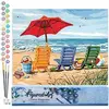 Figured'Art Schilderen op Nummer Volwassenen canvas Strandstoelen - Ha...