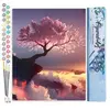Figured'Art Schilderen op Nummer Volwassenen canvas Roze Boom - Handwe...