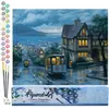 Figured'Art Schilderen op Nummer Volwassenen canvas Tramstation in Cre...