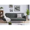 NORA - Canapé scandinave convertible gris foncé avec pieds en bois