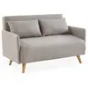 SWEEEK Canapé convertible en tissu - Panam - 2 places scandinave. pieds bois clair. beige. banquette. dossier inclinable