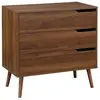 SWEEEK Commode décor bois de noyer. 3 tiroirs. pieds en pin massif