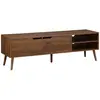 SWEEEK Meuble TV décor bois de noyer. 2 portes. 1 étagère. 160cm