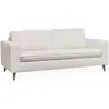 SWEEEK Canapé lit 3 places ivoire avec matelas 12cm d'épaisseur. fabriqué en France