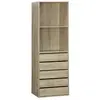 SWEEEK Module dressing avec 5 tiroirs et 2 étagères. naturel. panneaux stratifiés