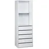 SWEEEK Module dressing avec 5 tiroirs et 2 étagères. blanc. panneaux stratifiés
