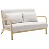 SWEEEK Banquette 2 places scandinave en bois et tissu bouclette. Lorens. L 124 x P 83 x H 77cm
