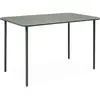SWEEEK Table de jardin métal 4 places. savane. Amelia. 120x70cm. traitement antirouille. lattes et bords arrondis