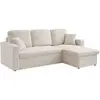 Sweeek Canapé D'angle Convertible En Tissu Bouclettes Blanches - Ida - 3 Places Fauteuil D'angle
