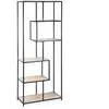 SWEEEK Etagère bibliothèque industrielle métal et effet bois 6 niveaux Loft