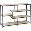 SWEEEK Etagère bibliothèque industrielle métal et effet bois 5 niveaux Loft