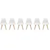 SWEEEK Lot de 6 chaises scandinaves. pieds bois de hêtre. chaises 1 place. blancs