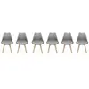 SWEEEK Lot de 6 chaises scandinaves. pieds bois de hêtre. chaises 1 place. gris