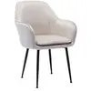 SWEEEK Fauteuil en velours blanc cassé et pieds en métal noir mat. Shella L 58 x P 58 x H 85