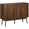 SWEEEK Buffet de rangement décor bois de noyer. 2 portes coulissantes L 115 x l 39.5 x H 90cm - Linear
