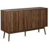 Buffet de rangement - SWEEEK - Linear - Bois foncé - 2 portes - 2 étagères