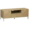 SWEEEK Meuble TV décor chevrons effet bois 2 portes 1 tiroir 120cm Budapest