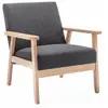 SWEEEK Fauteuil scandinave en bois et tissu gris foncé. Isak. L 64 x P 69.5 x H 73cm