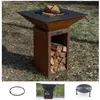 GRILL'CHIC PACK PRINTEMPS - Braséro Barbecue Cévenol bois 74x74 corten - 100% fabriqué en France - CEVENOL7490BCOR+