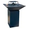 GRILL'CHIC PACK PRINTEMPS Barbecue à bois DOUBLE CUVE Cévenol Aluminium avec plancha d’extérieur gris anthracite 74x74x90