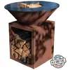 Braséro Barbecue Le Classique 80x90 corten DOUBLE CUVE - GRILL'CHIC - FABRICATION FRANÇAISE