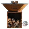 Braséro Barbecue - GRILL'CHIC - Le Classique 100x90 - Double cuve - Acier corten