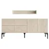 Concept-Usine Aura - Buffet Travertin 180 Cm 6 Portes Et Étagère
