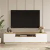 Meuble TV - TYRO - Concept Usine - contemporain -  180 x 44x 44 cm - couleur blanc et bois