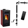 Poêle à granulés étanche Anita 116 kW Bordeaux Sannover + Kit dinstall...