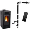 Poêle à granulés étanche Anita 116 kW Noir Sannover + Kit dinstallatio...
