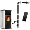 Poêle à granulés étanche Anita 12 kW Blanc Sannover + Kit dinstallatio...
